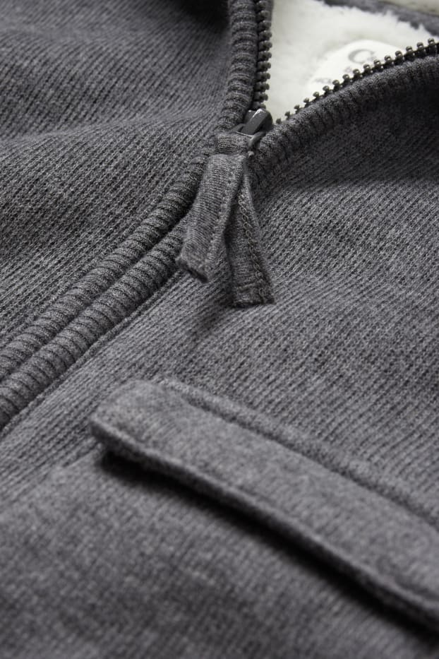 Neonati - Cardigan con cappuccio per neonati - grigio scuro