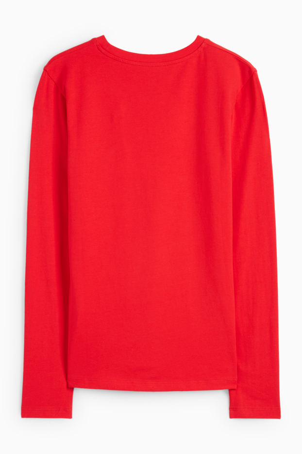 Femmes - Haut basique à manches longues - rouge