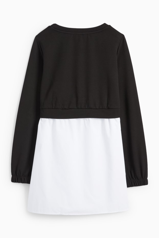 Femmes - Sweat d’allaitement - look 2-en-1 - noir / blanc