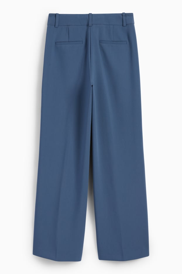 Femmes - Pantalon de bureau - high waist - wide leg - bleu