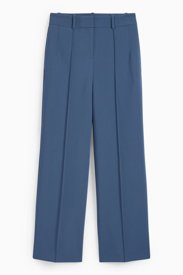 Femmes - Pantalon de bureau - high waist - wide leg - bleu