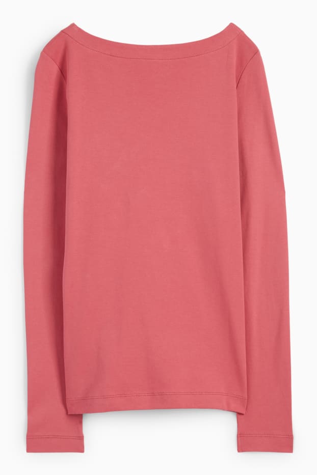 Mujer - Camiseta básica de manga larga - fucsia