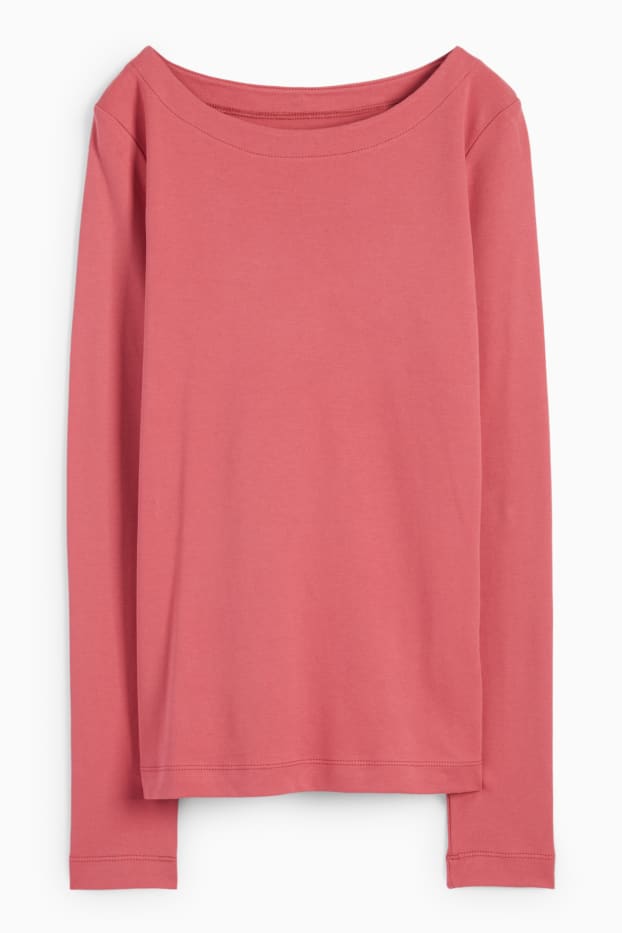 Mujer - Camiseta básica de manga larga - fucsia
