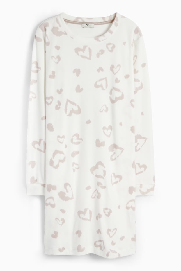 Women - Nightdress - patterned - cremewhite