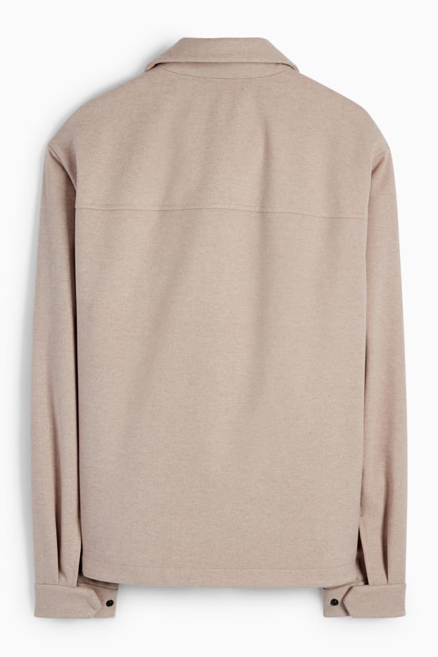 Heren - Overhemdjas - beige-mix