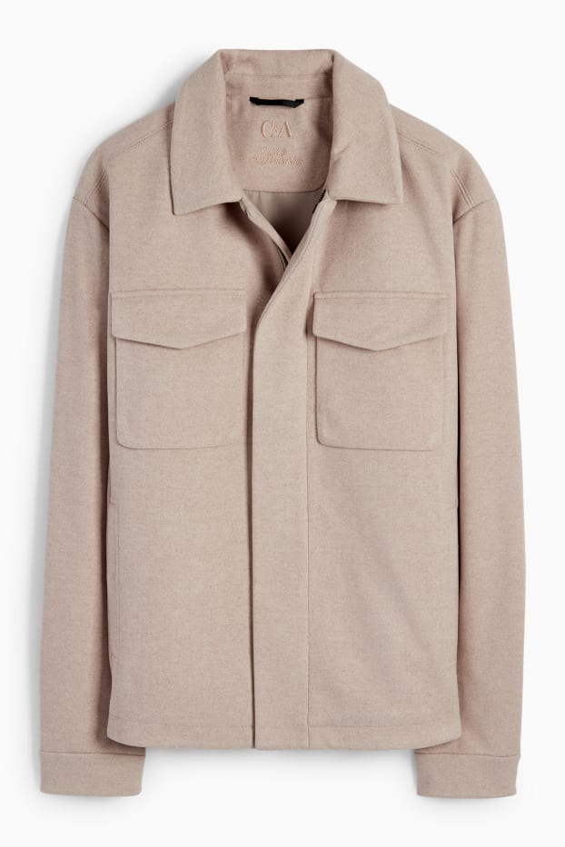 Heren - Overhemdjas - beige-mix
