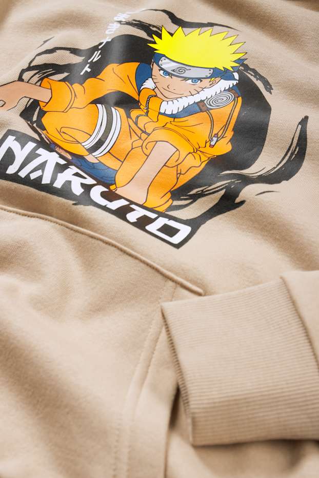 Děti - chlapci - Naruto - souprava - mikina s kapucí a teplákové kalhoty - 2dílná - světle hnědá