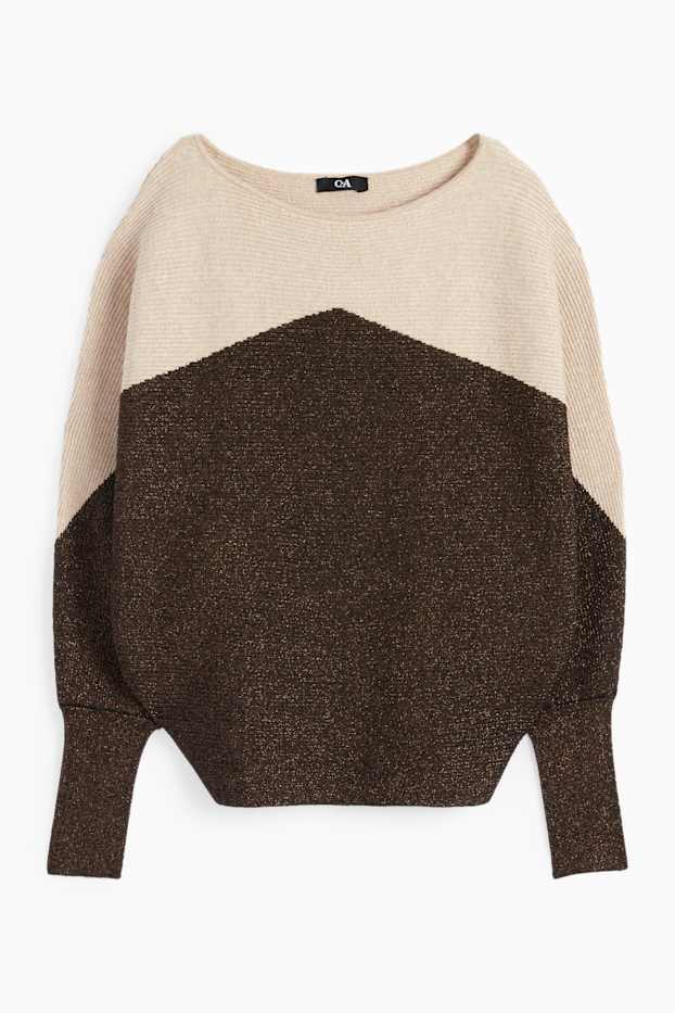 Damen - Pullover - gerippt - silber
