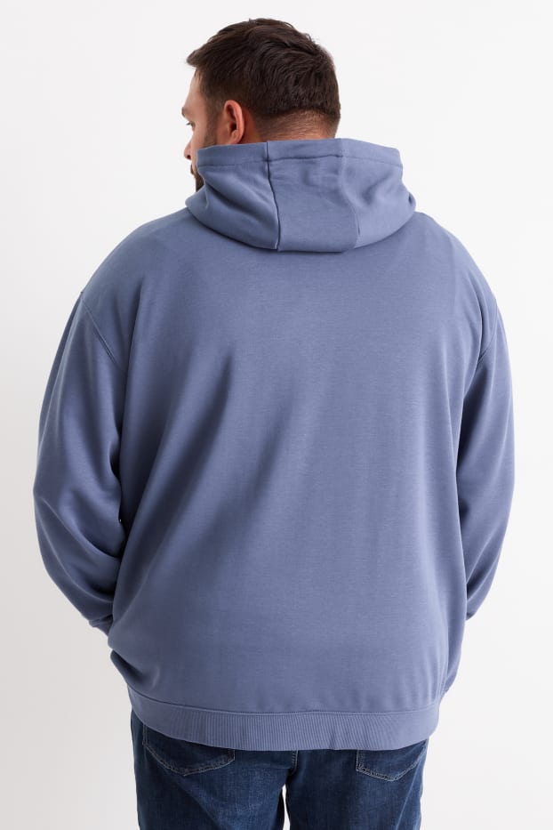 Uomo - Felpa con zip e cappuccio - blu