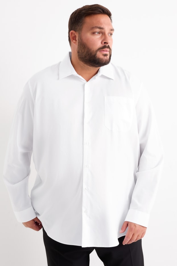 Men - Shirt - regular fit - kent collar - easy-iron - cremewhite