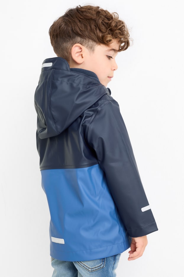 Enfants garçons - Veste de pluie à capuche - imperméable - bleu foncé