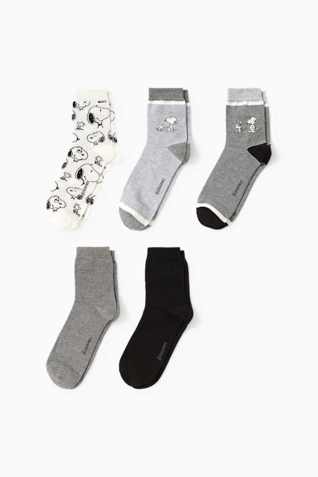 Dona - Paquet de 5 - mitjons amb dibuix - Snoopy - gris