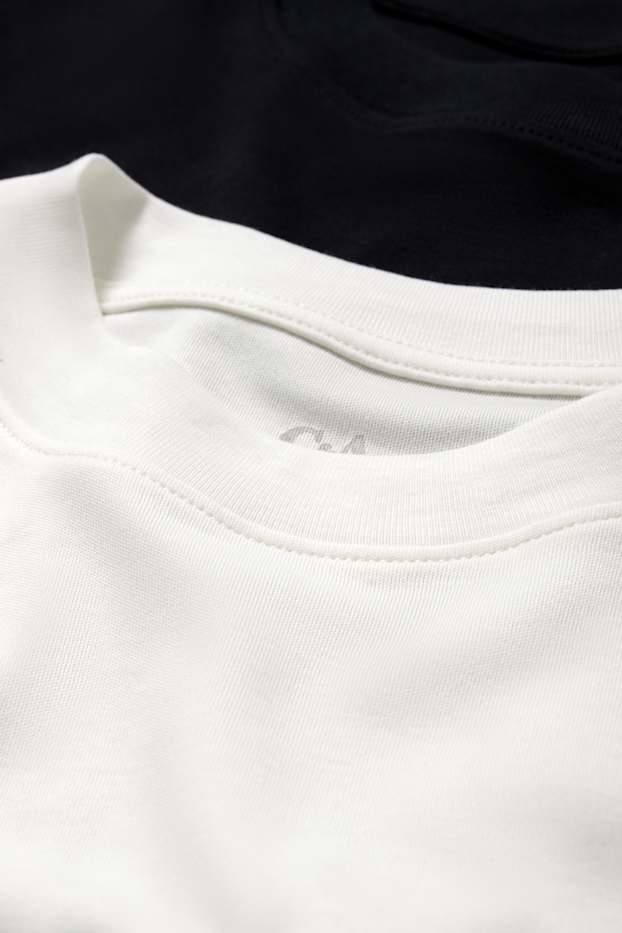 Femmes - Lot de 2 - T-shirts basiques - noir / blanc