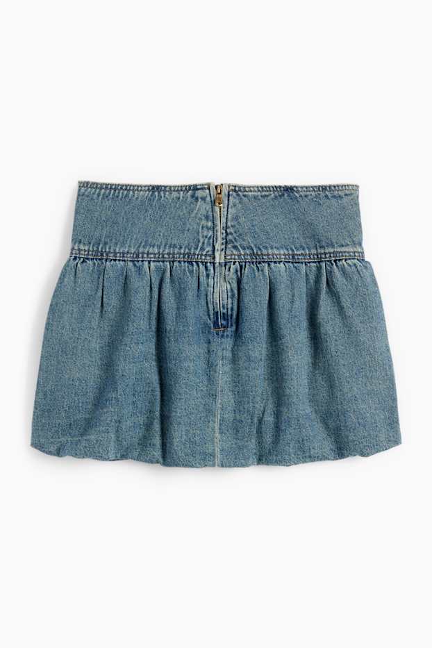 Women - Denim miniskirt - blue denim