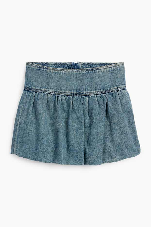 Women - Denim miniskirt - blue denim