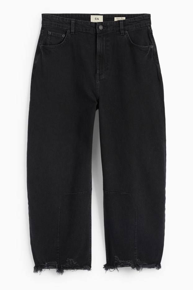 Dámské - Balloon jeans - mid waist - džíny - tmavošedé