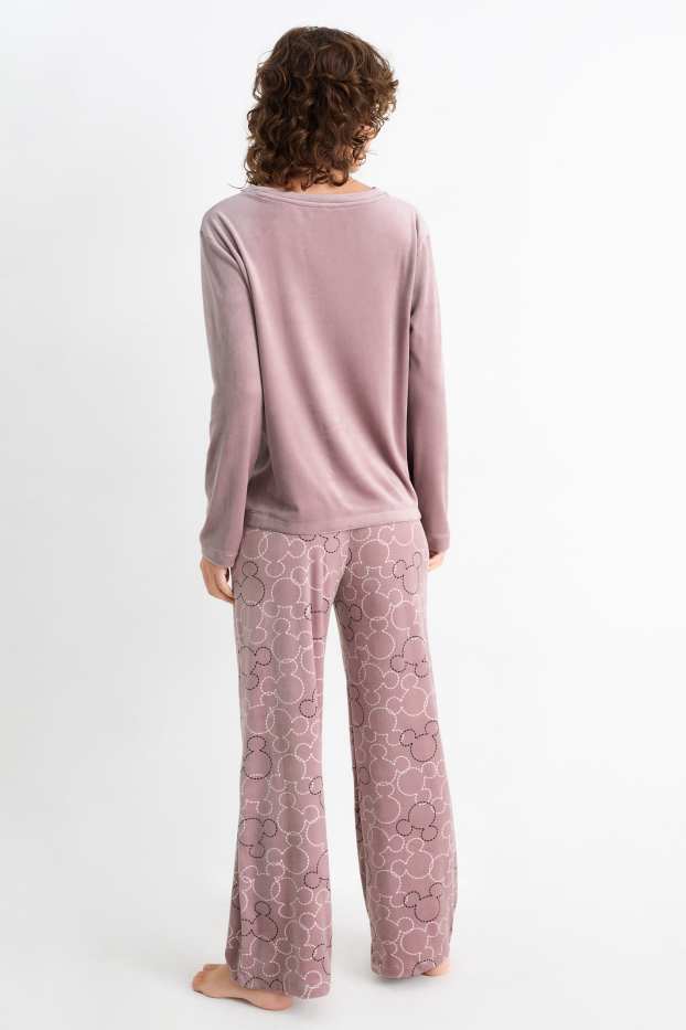 Damen - Winterpyjama - Micky Maus - dunkelrosa