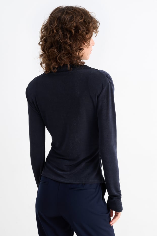 Mujer - Camiseta de manga larga - azul oscuro