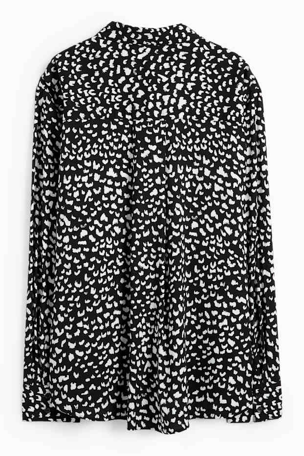 Women - Blouse - patterned - white / black