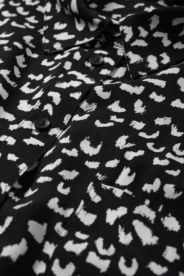 Women - Blouse - patterned - white / black