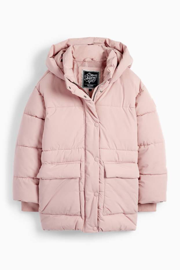 Bambine - Giacca trapuntata con cappuccio - rosa