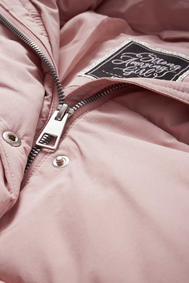 Bambine - Giacca trapuntata con cappuccio - rosa