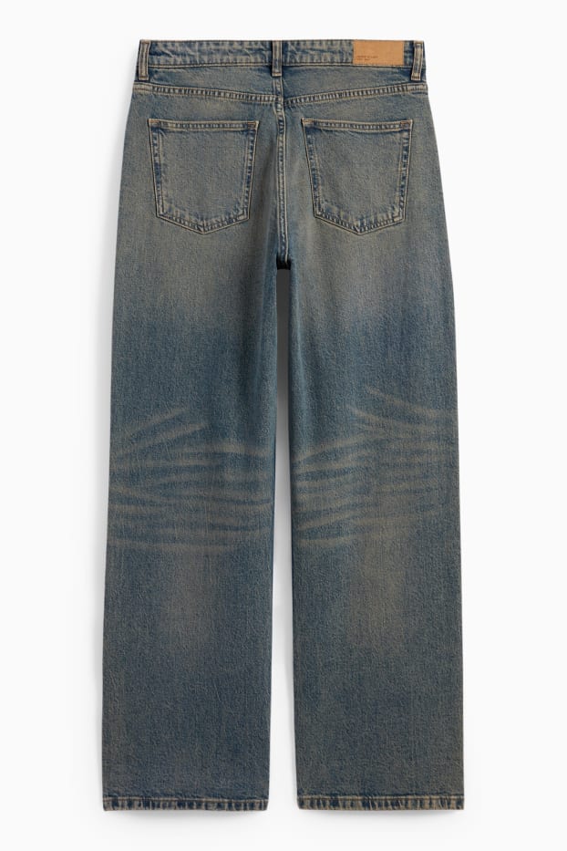 Dames - Baggy jeans - mid waist - jeansdonkerblauw