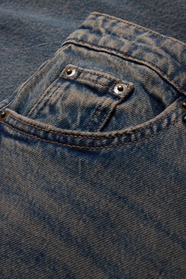 Dames - Baggy jeans - mid waist - jeansdonkerblauw