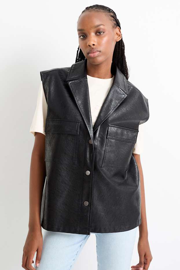Femmes - Gilet sans manches - synthétique - noir