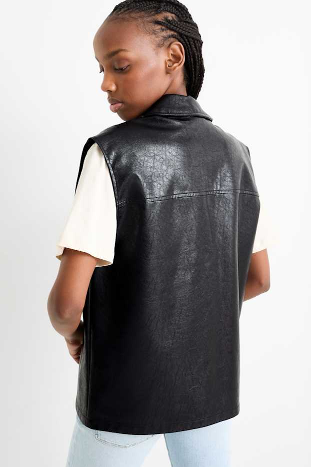 Femmes - Gilet sans manches - synthétique - noir
