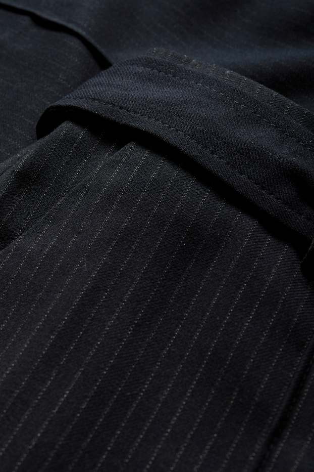 Dona - Pantalons de tela - high waist - wide leg - de ratlla diplomàtica - blau fosc