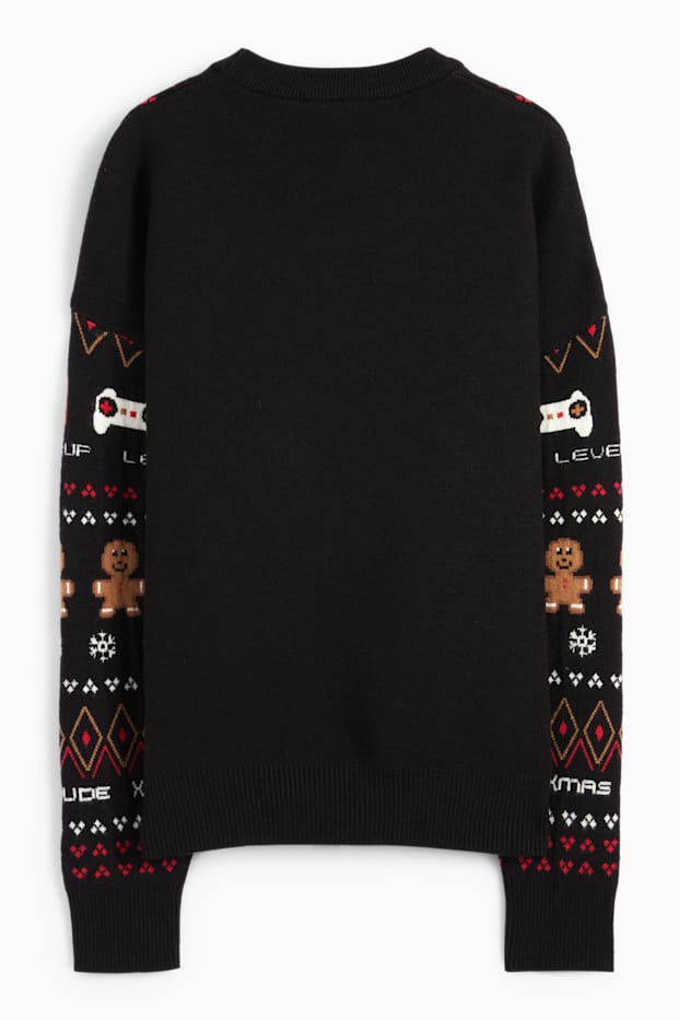 Children Boys - Christmas jumper - gaming - black