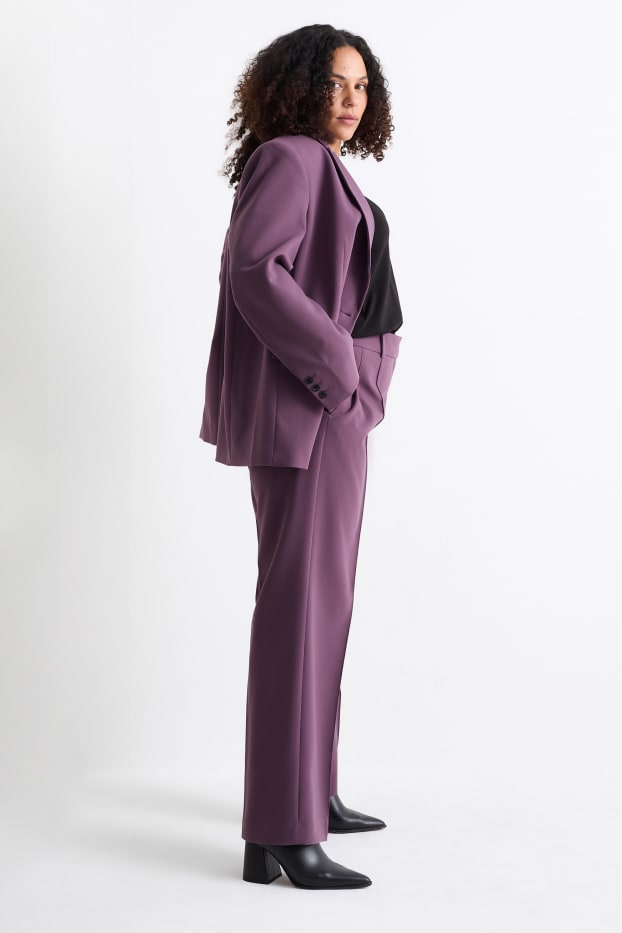Femmes - Pantalon de toile - high waist - wide leg - violet