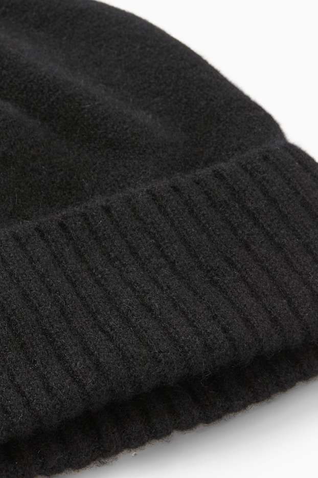 Hommes - Beanie en cachemire - noir