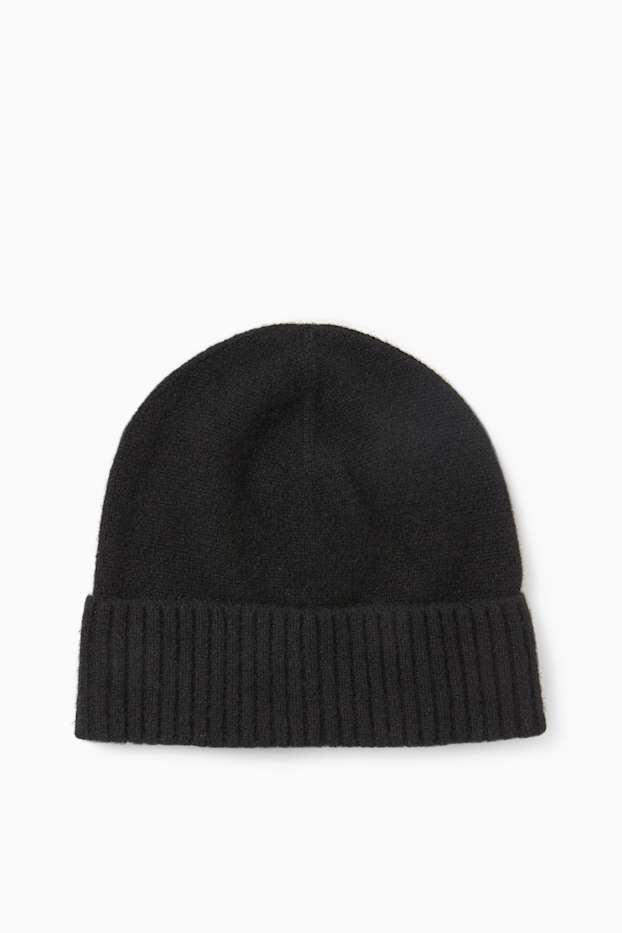Hommes - Beanie en cachemire - noir