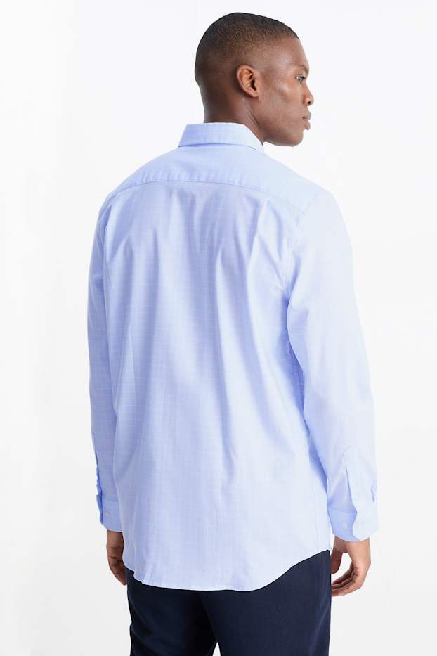 Hommes - Chemise de bureau - regular fit - col button down - facile à repasser - bleu clair