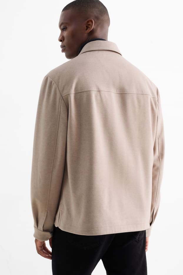 Heren - Overhemdjas - beige-mix