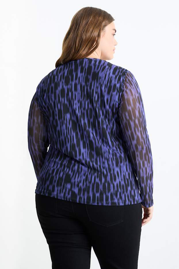 Women - Long sleeve top - patterned - purple