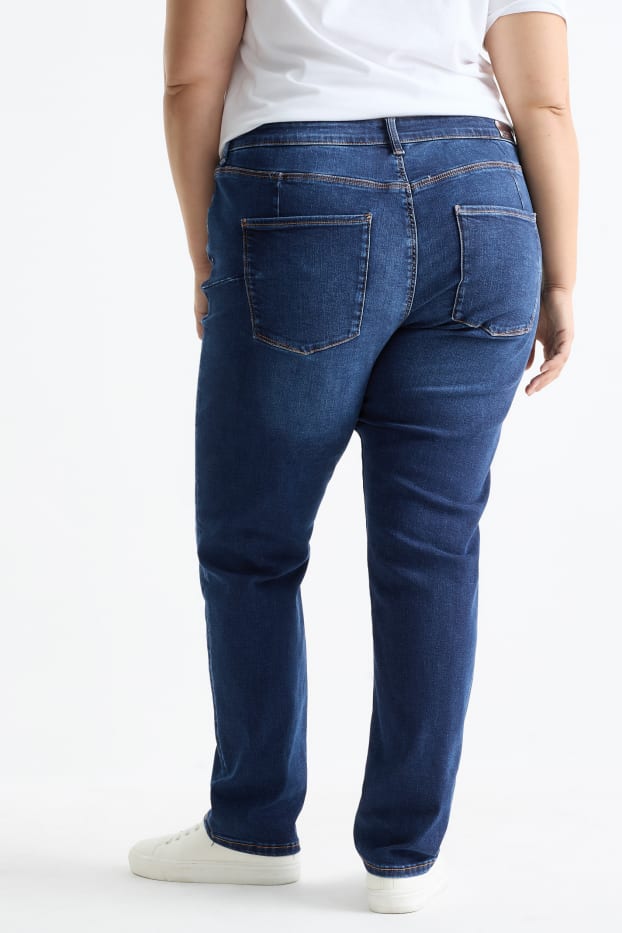 Dámské - Slim jeans - mid waist - tvarující džíny - Flex - LYCRA® - džíny - tmavomodré