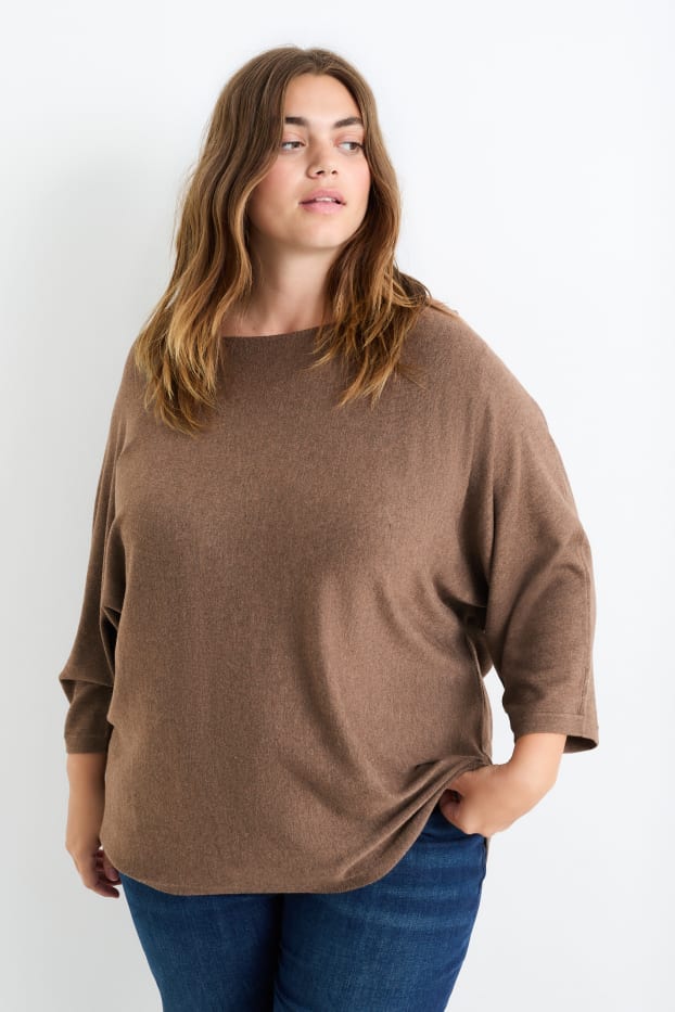 Femmes - Pullover en maille fine - marron