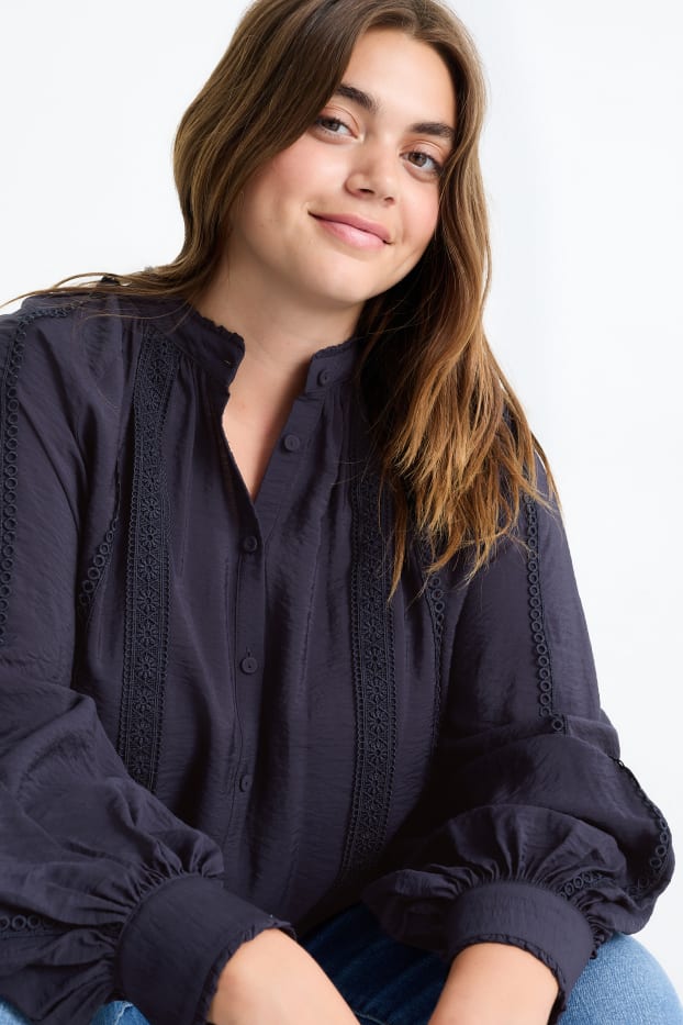 Damen - Bluse - dunkelblau