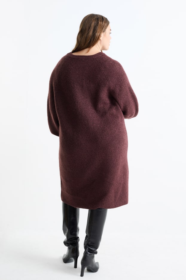 Femmes - Robe en maille - marron foncé