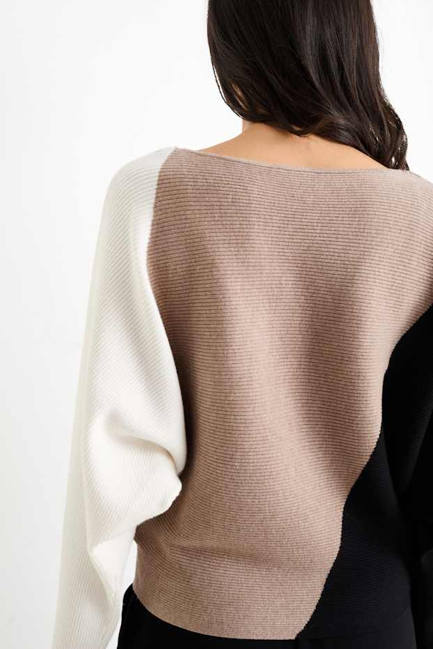 Dona - Jersei - de canalé - marró clar