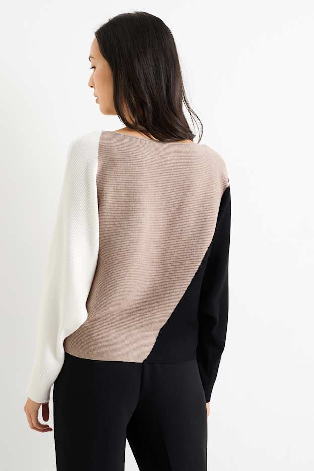 Dona - Jersei - de canalé - marró clar