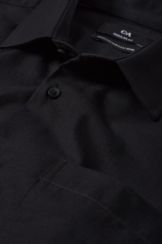 Home - Camisa formal - regular fit - Kent - fàcil de planxar - negre