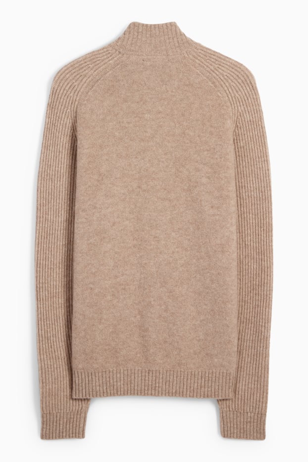 Men - Cashmere blend jumper - wool blend - beige