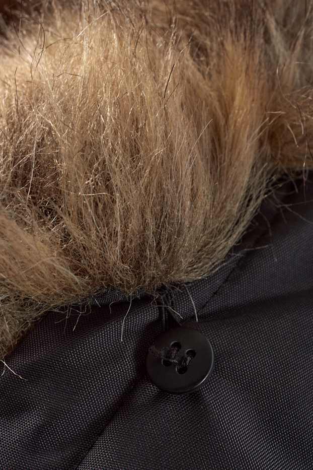 Bambini - Giacca con cappuccio ed ecopelliccia - impermeabile - nero