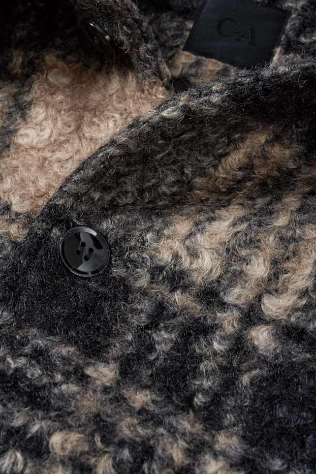 Heren - Jas - geruit - zwart / beige