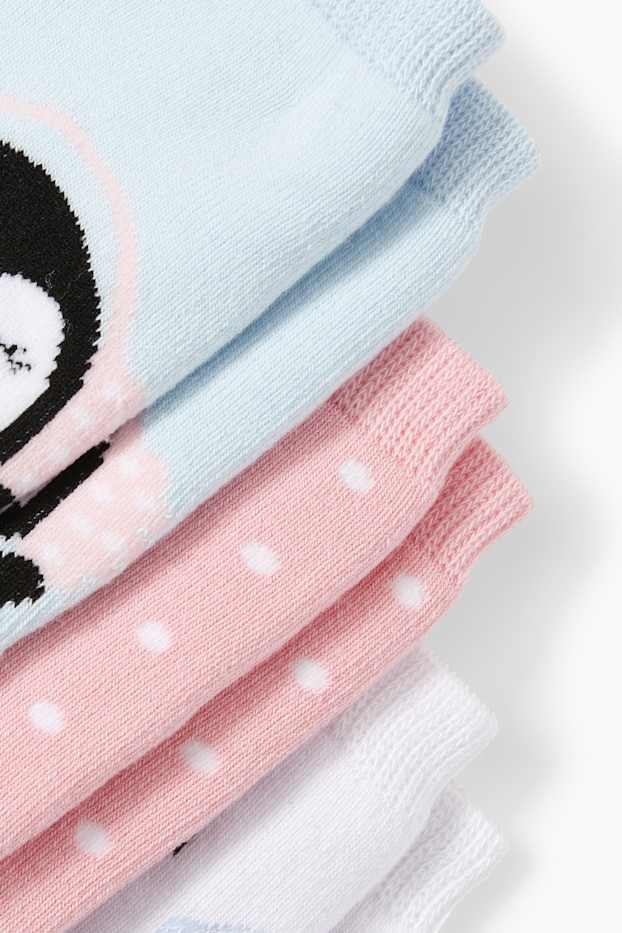 Niñas - Pack de 3 - pingüinos - calcetines calentitos con dibujo - azul claro
