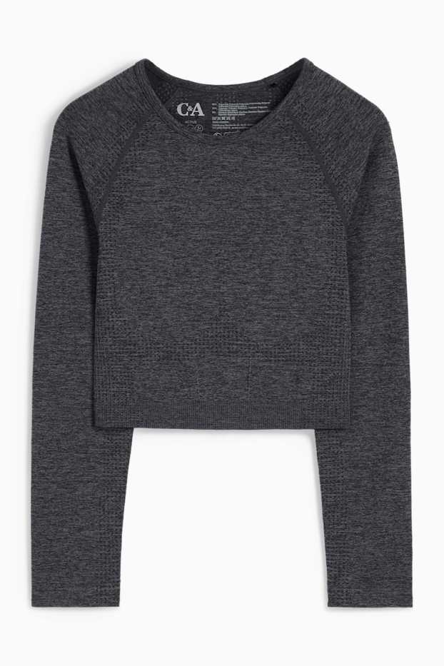 Femmes - Haut court de sport - protection UV - gris anthracite